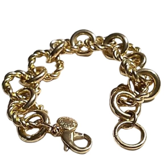 J.Crew Gold-Tone Chain Link Bracelet 8 inch Statement Jewelry Designer - Picture 7 of 13